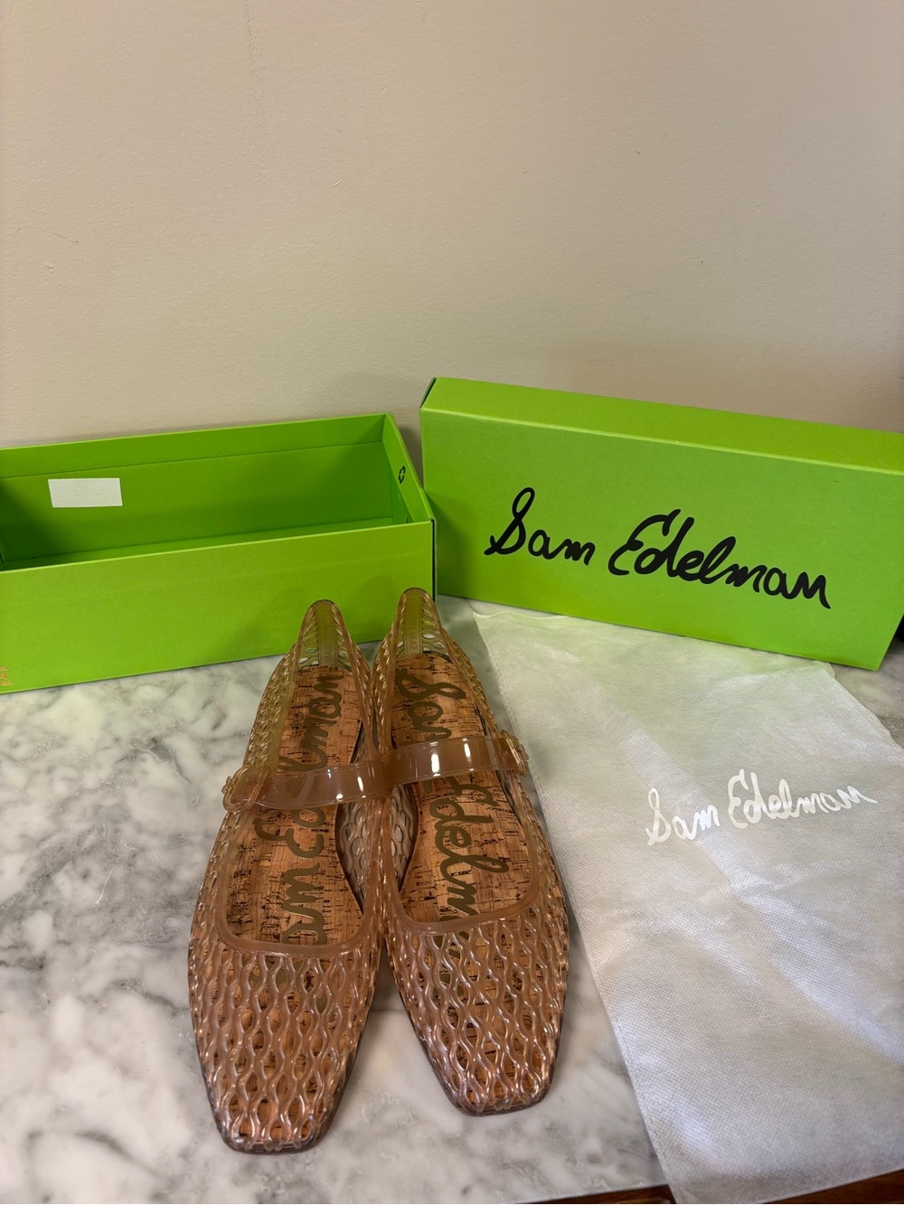 Sam Edelman Brown Woven Jelly Loafers with Strap